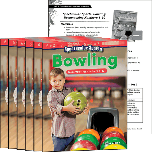 Spectacular Sports: Bowling: Decomposing Numbers 1-10 6-Pack