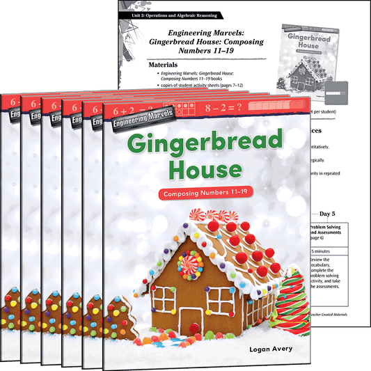 Engineering Marvels: Gingerbread House: Composing Numbers 11-19 6-Pack