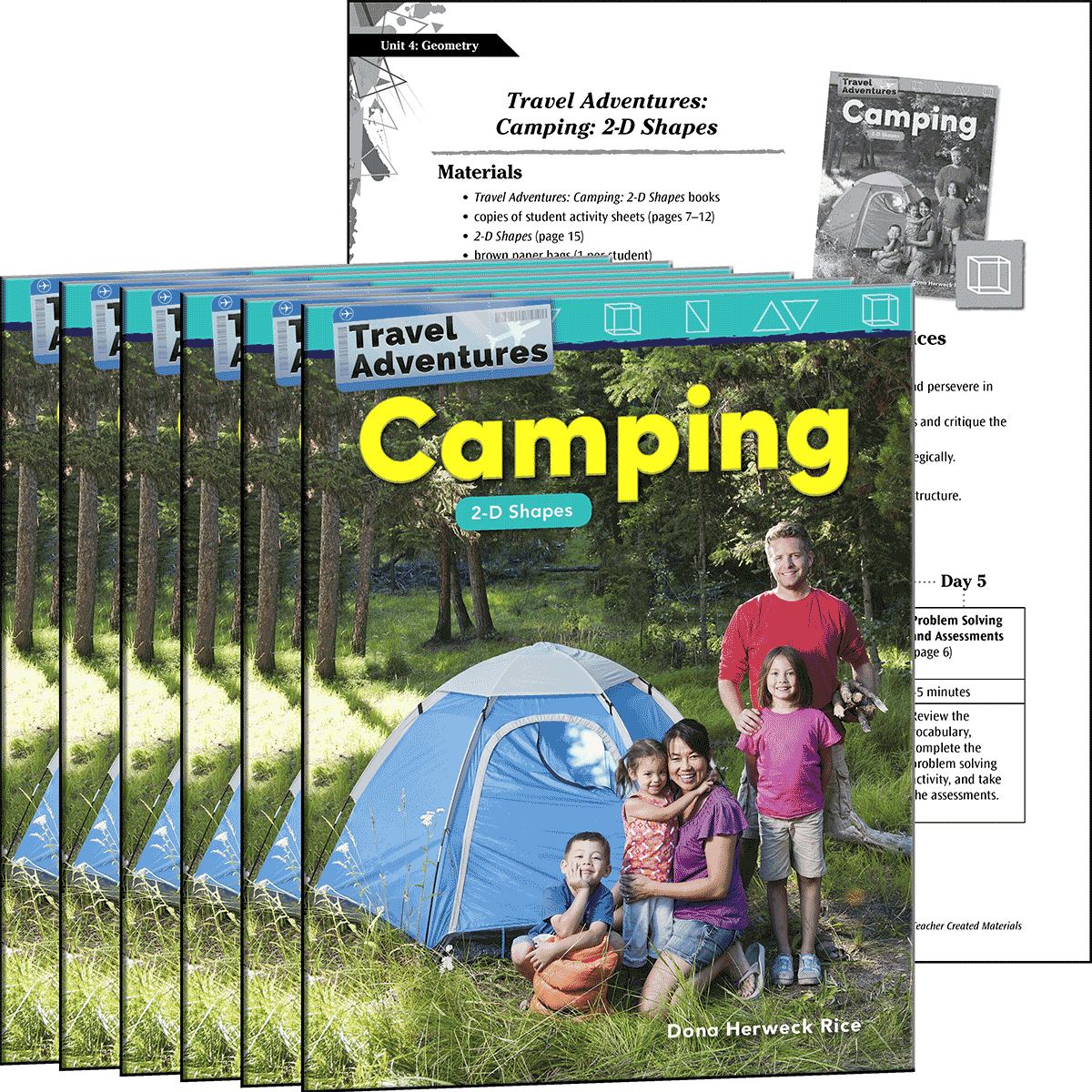 Travel Adventures: Camping: 2-D Shapes 6-Pack