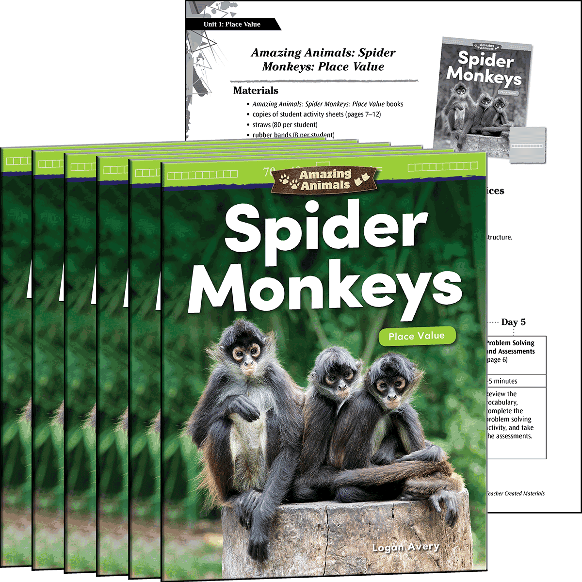 Amazing Animals: Spider Monkeys: Place Value 6-Pack