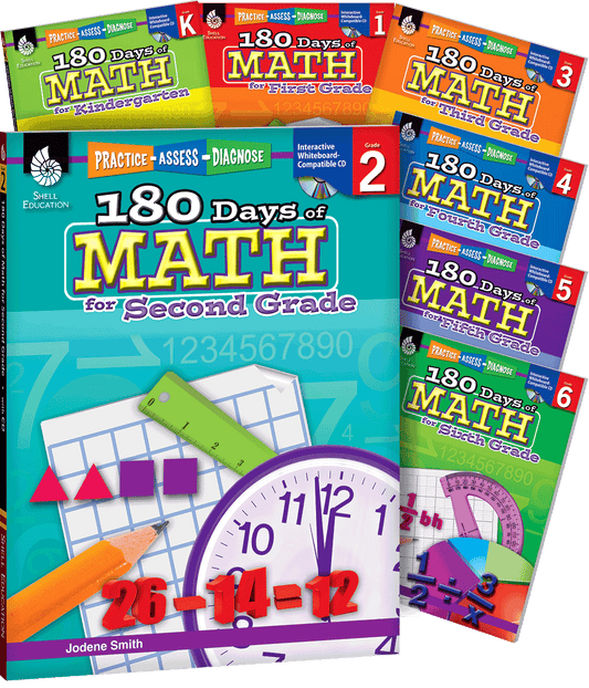 180 Days®: Math for K-6, 7-Book Set