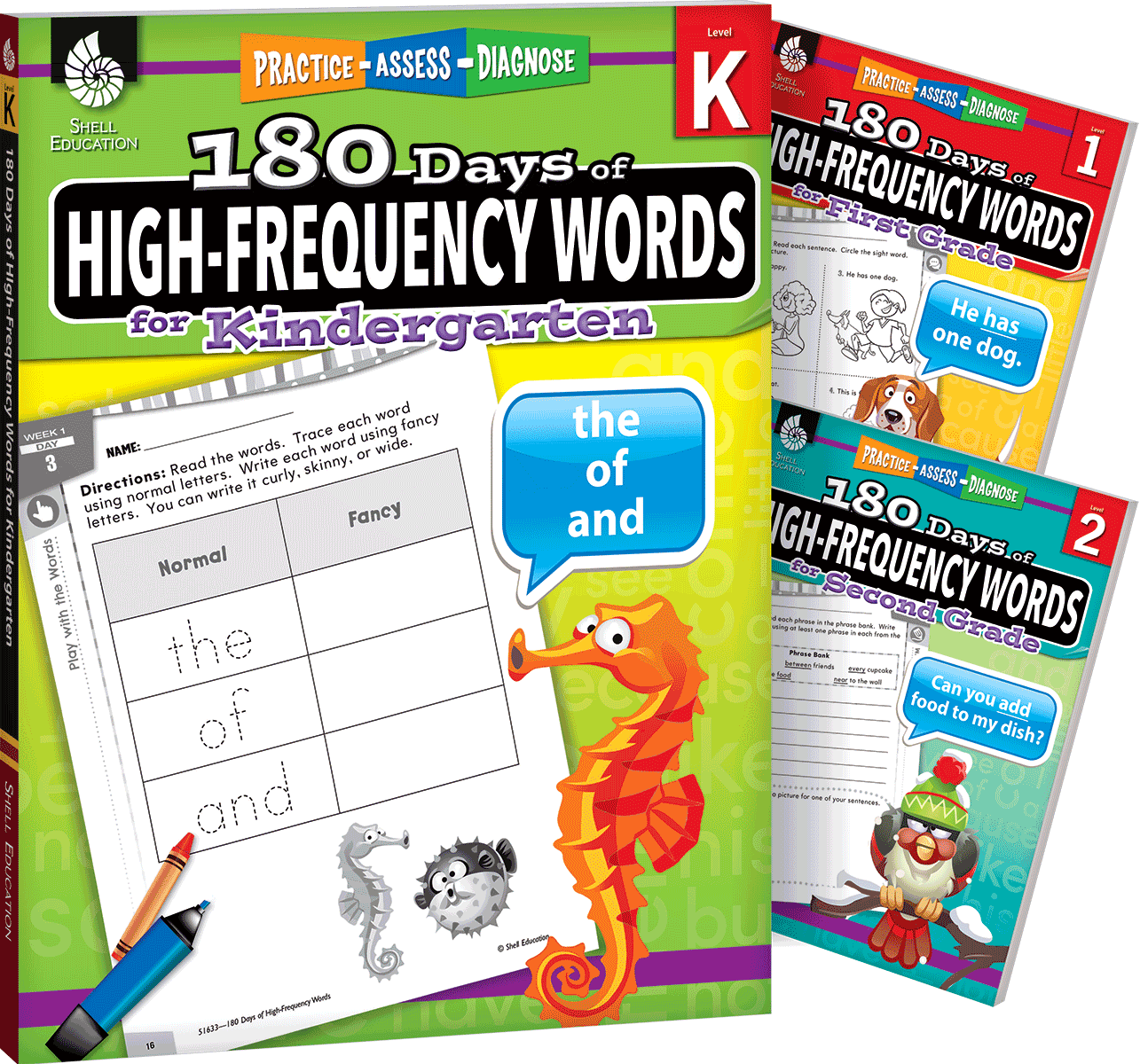 180 Days™: High Frequency Words for K-2, 3-Book Set