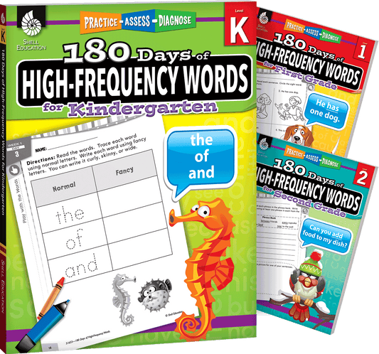 180 Days®: High Frequency Words for K-2, 3-Book Set