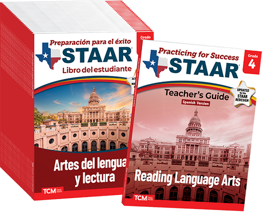 Practicing for Success: STAAR Reading Language Arts Grade 4 25-Pack (Spanish Version)