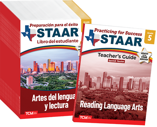 Practicing for Success: STAAR Reading Language Arts Grade 5 25-Pack (Spanish Version)