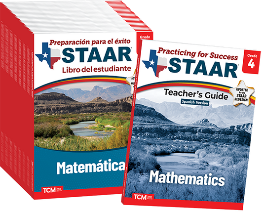 Practicing for Success: STAAR Mathematics Grade 4 25-Pack (Spanish Version)