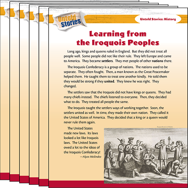 Untold Stories: History: Learning from the Iroquois Peoples 6-Pack